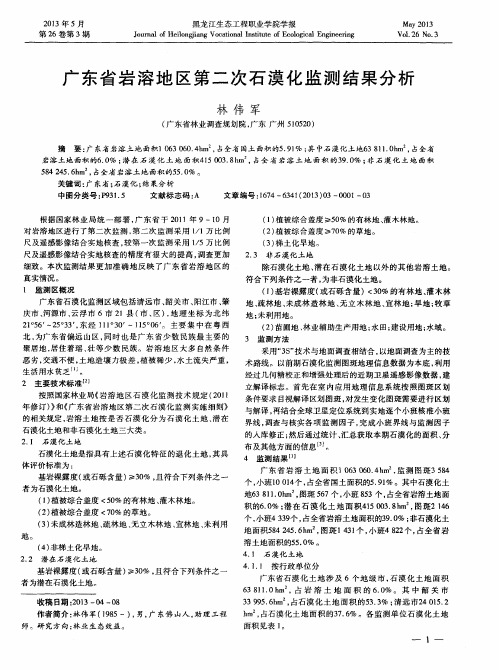 广东省岩溶地区第二次石漠化监测结果分析