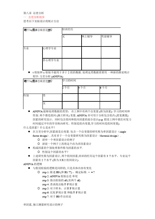 北大心理统计知识点总结统计