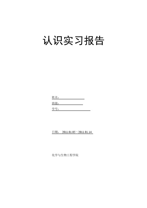 电化学认知实习报告( 01)