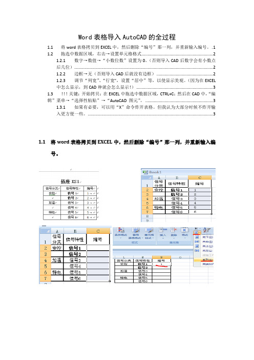 Word表格导入AutoCAD的全过程