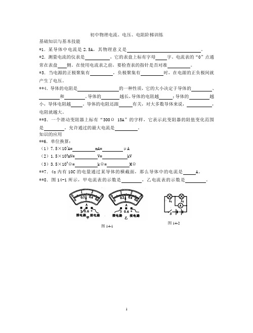 阶梯训练-电流、电压、电阻