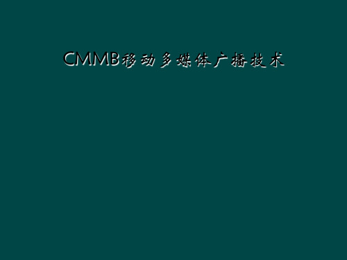 CMMB移动多媒体广播技术