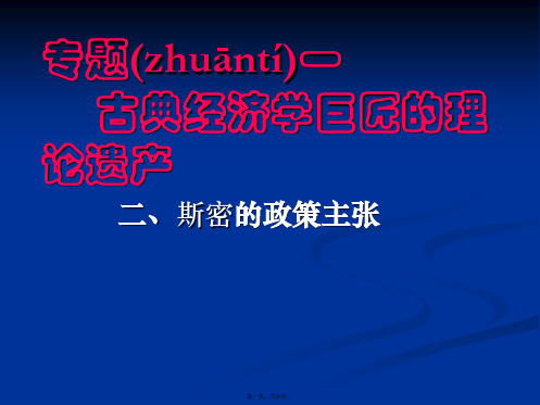 高二政治课件12斯密的政策主张新选修2