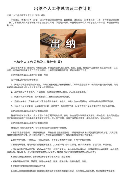 出纳个人工作总结及工作计划