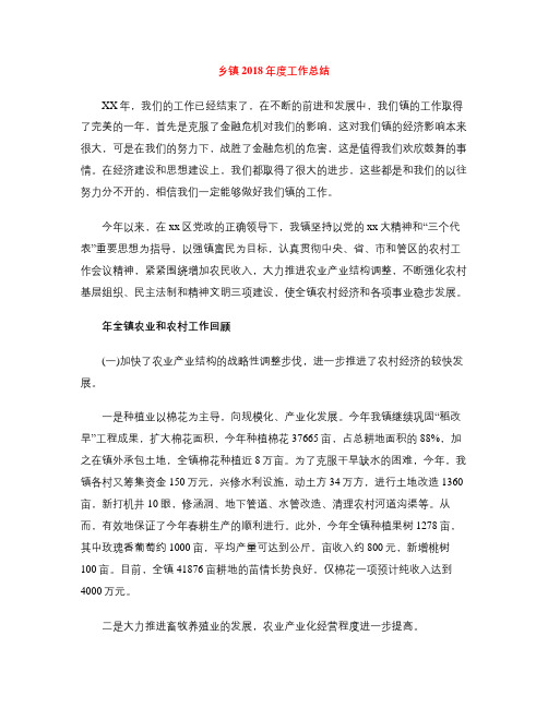 乡镇2018年度工作总结