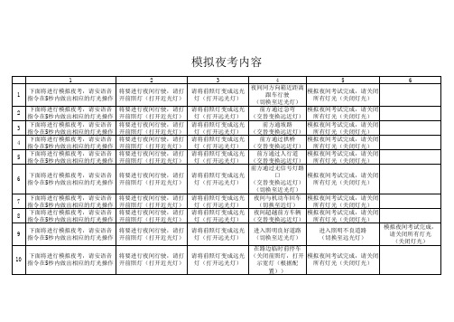 驾照考试夜考