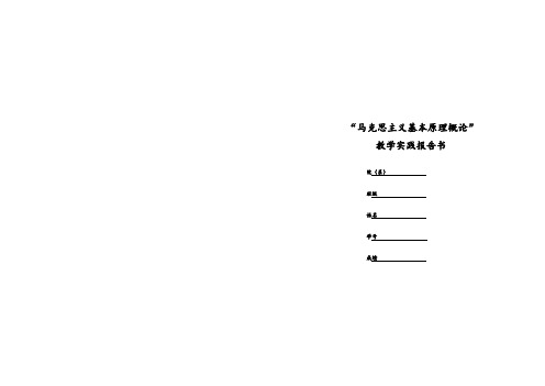 “马克思主义基本原理概论”教学实践报告书