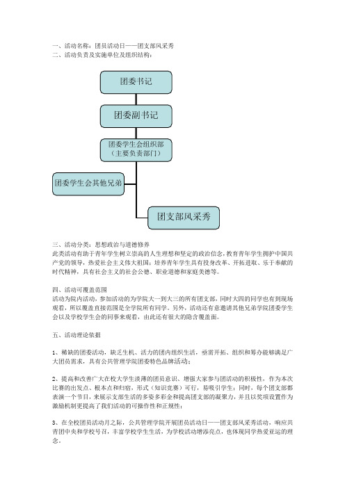 “团支部风采秀”活动简介