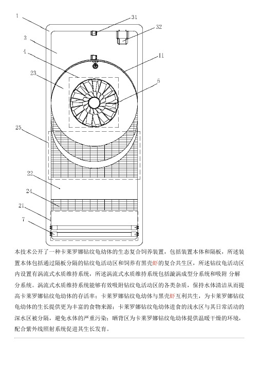 卡莱罗娜钻纹龟幼体的生态复合饲养设备的制作流程