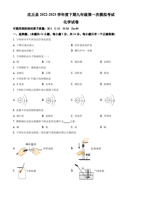 2023年河南省周口市沈丘县中考一模化学试题(解析版)