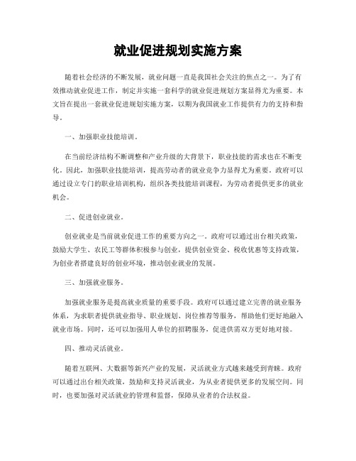 就业促进规划实施方案