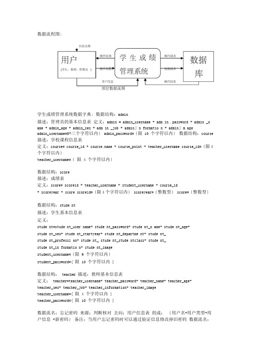 学生成绩管理系统的数据字典