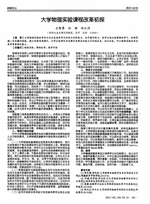 大学物理实验课程改革初探