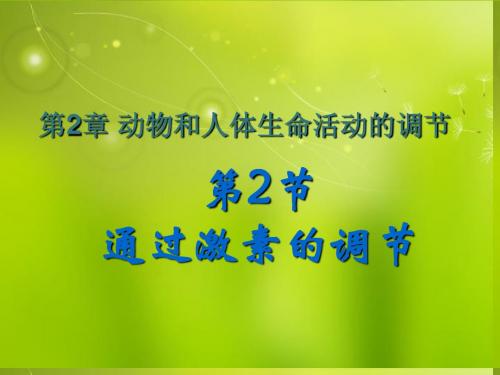 高中生物《第二章 第二节 通过激素的调节》课件 新人教版必修3