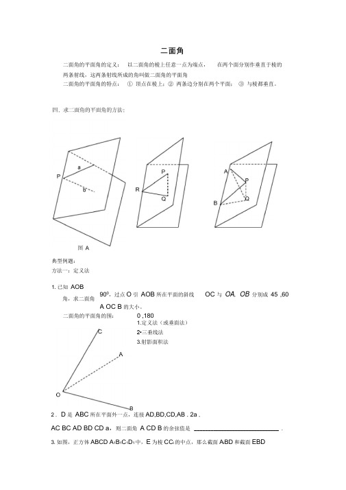 求二面角的方法专题