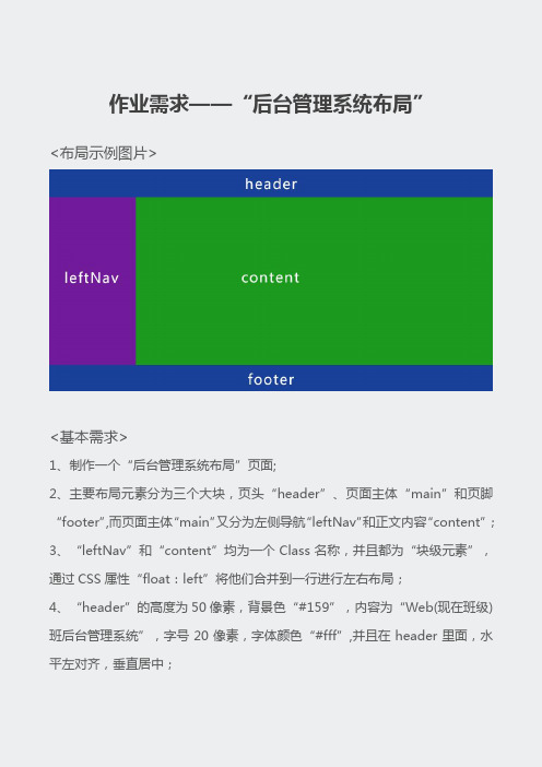 CSS-作业要求-后台管理系统布局练习