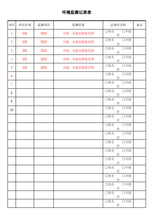 环境监测记录表