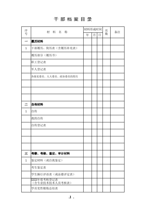 干部档案目录(新版)