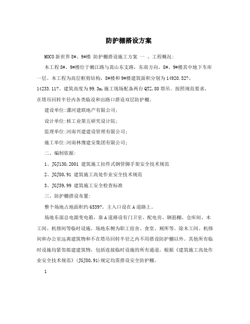 防护棚搭设方案