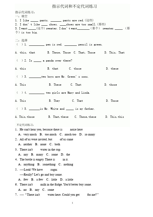 (完整版)指示代词和不定代词练习