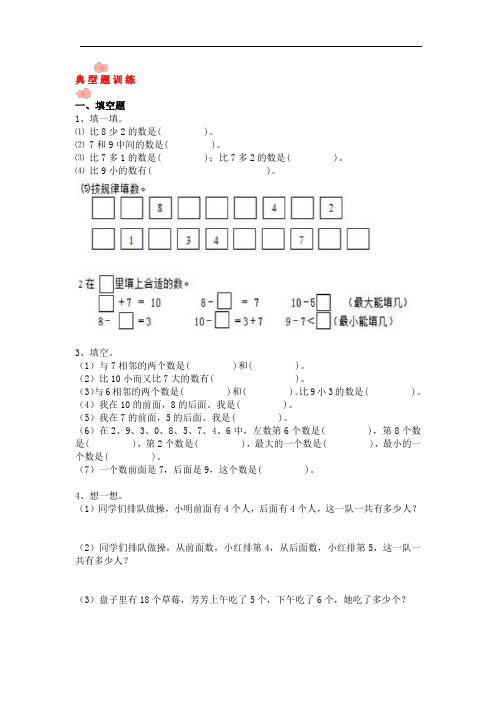 小学一年级数学上册典型题基础训练