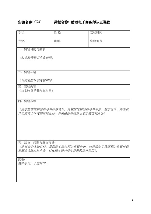 C2C实验报告