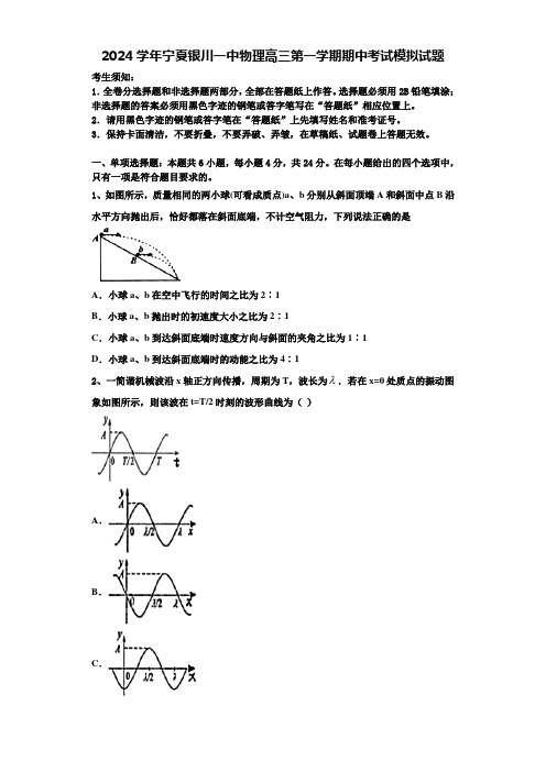 2024学年宁夏银川一中物理高三第一学期期中考试模拟试题含解析