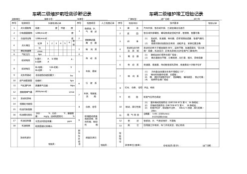 车辆二级维护前检测诊断记录