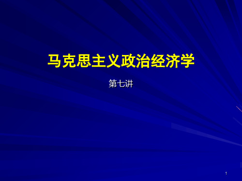 马克思主义政治经济学讲义