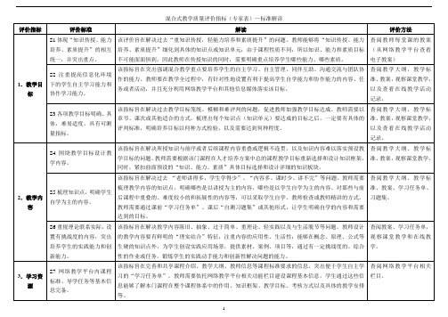 混合式教学质量评价指标(专家表)—标准解读