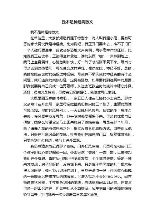 我不是神经病散文