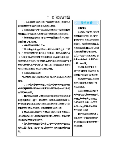 人教版小学数学五年级下册第七单元《折线统计图》知识点整理