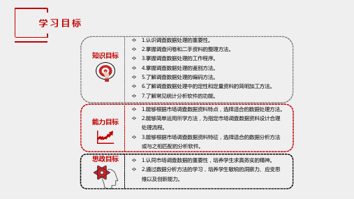 市场调查与预测第三版课件3项目三调查数据的处理与分析