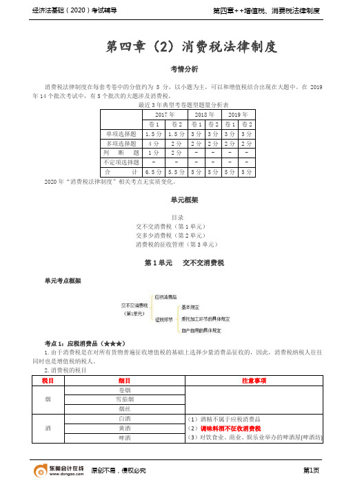 经济法讲义 第32讲_第四章(2)考情分析、交不交消费税