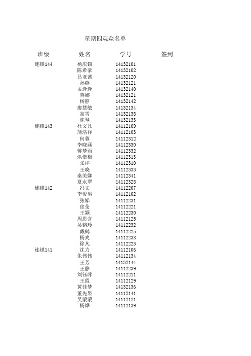 社团办公-观众签到表(模板)