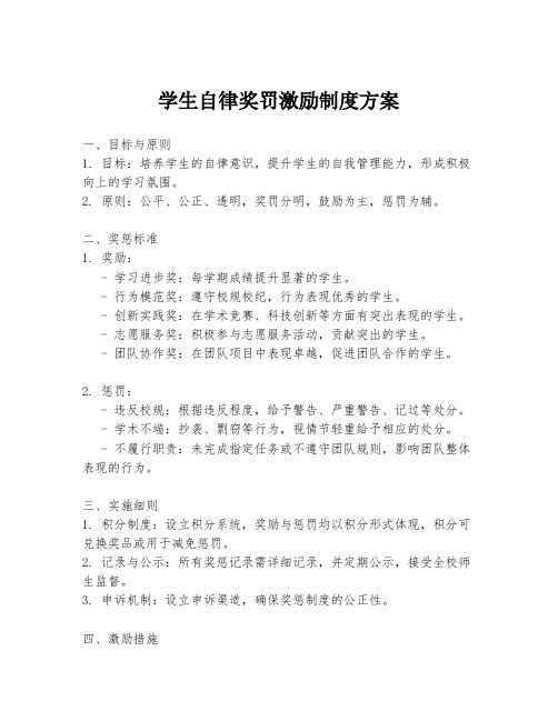 学生自律奖罚激励制度方案