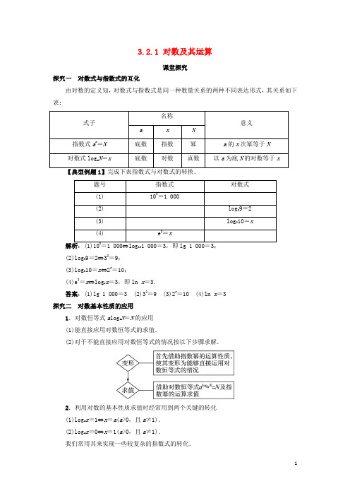 高中数学 第三章 基本初等函数(Ⅰ)3.2 对数与对数函数