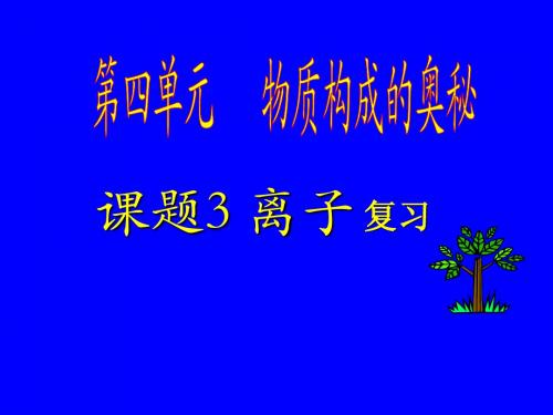 课题3  离子复习