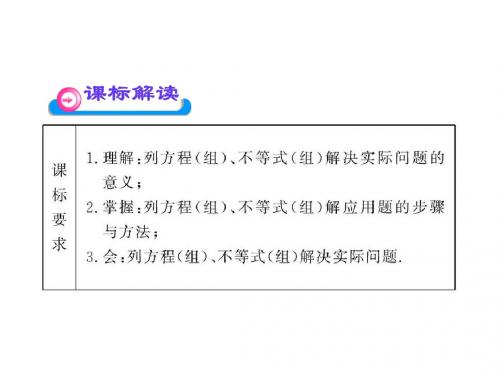 初中数学精品培优课件     星课堂  第10讲方程(组)与不等式(组)的实际应用(77张)