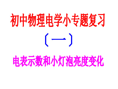 动态电路——电表示数及灯泡亮度变化(24PPT)