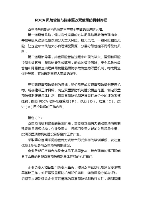 PDCA风险管控与隐患整改双重预防机制流程