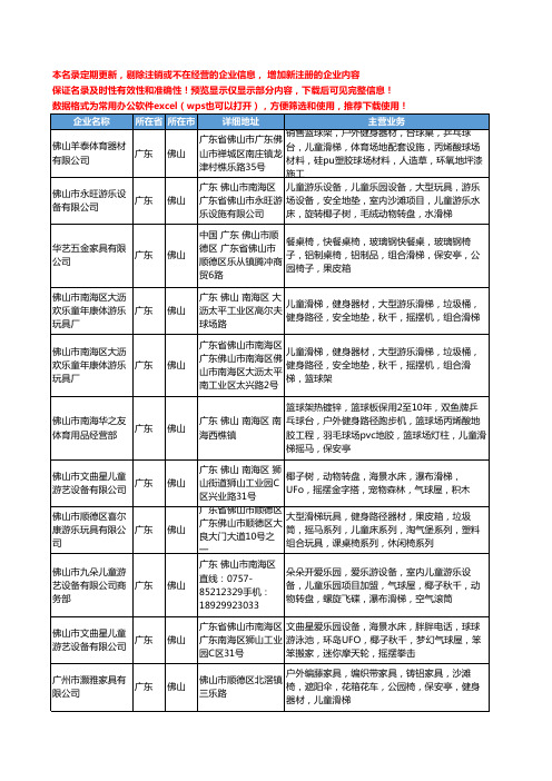 新版广东省佛山儿童滑梯工商企业公司商家名录名单联系方式大全14家