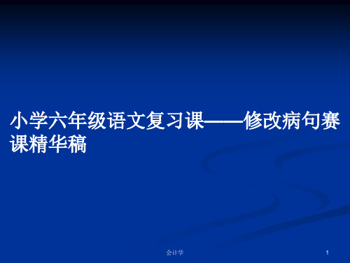 小学六年级语文复习课——修改病句赛课精华稿PPT学习教案