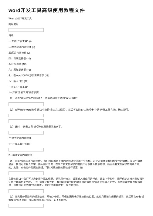 word开发工具高级使用教程文件