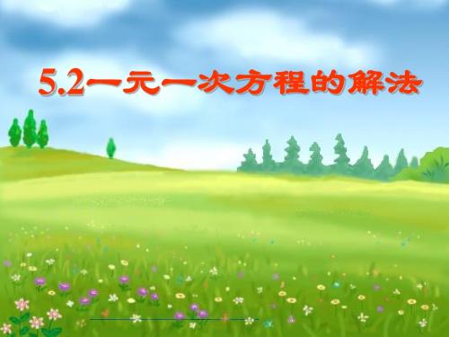 浙教版七年级数学上册5.2 一元一次方程的解法(1)课件1