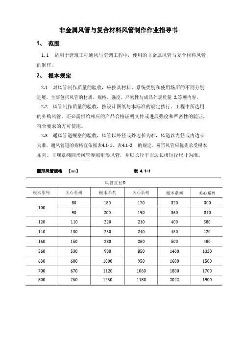 非金属风管与复合材料风管制作作业指导书