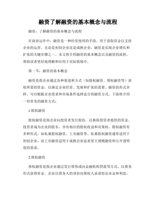 融资了解融资的基本概念与流程