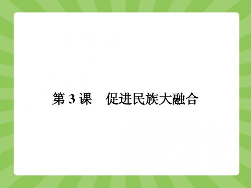 【志鸿优化设计-赢在课堂】(人教)2015高中历史选修1配套课件：3-3 促进民族大融合