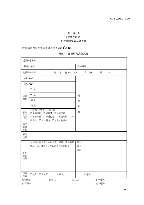 地质灾害野外调查格式及调查表、分类表、土的类型与结构、岩体结构类型及划分、斜坡结构类型划分方案