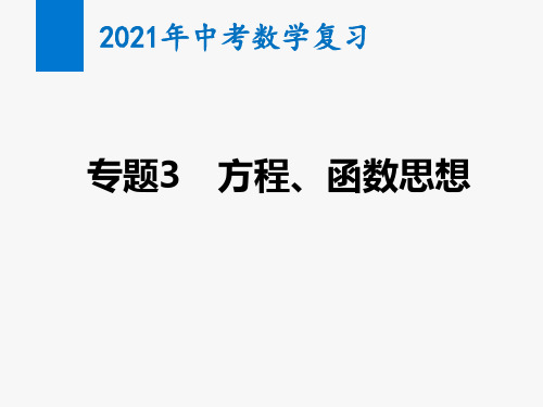 2021年中考数学复习精讲课件专题3 方程、函数思想 - 副本